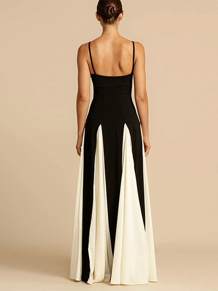 Robe Lueur Angélique Maxi | Deux Tons, Fit and Flare, Bretelles Spaghetti