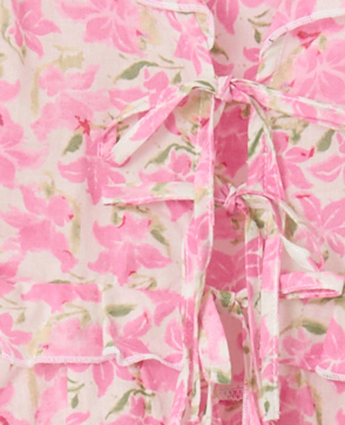 Blouse Florale Clarté | Col V Volants | Manches Ballon