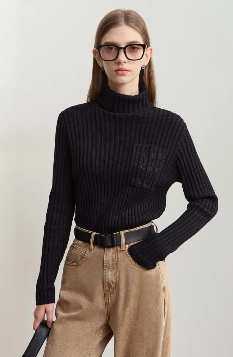 Pull Over Col Roulé | Blend Cachemire Douce | Silhouette Ajustée