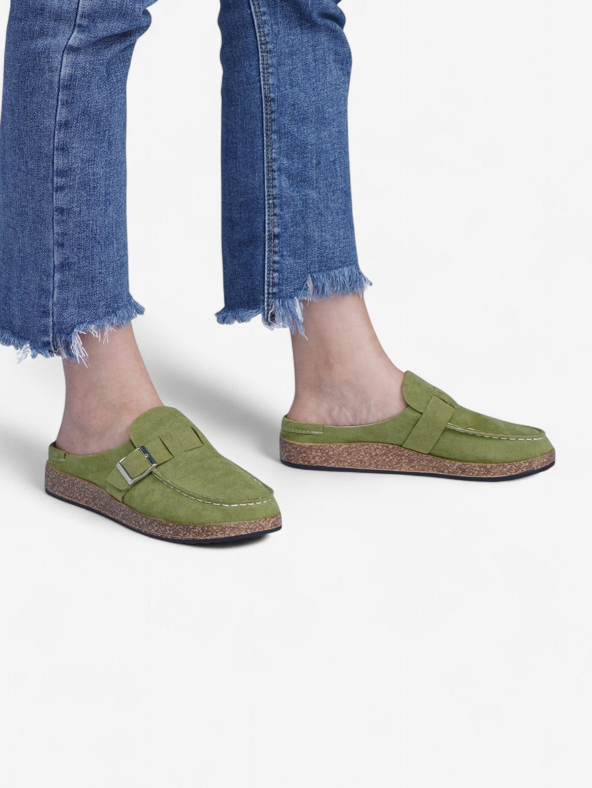 Mules Jada | Clogs en Faux Suède avec Détail Boucle