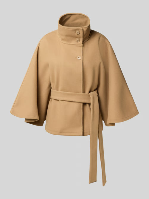 Cape Jacket | Ceinture | Col Montant | Automne Hiver