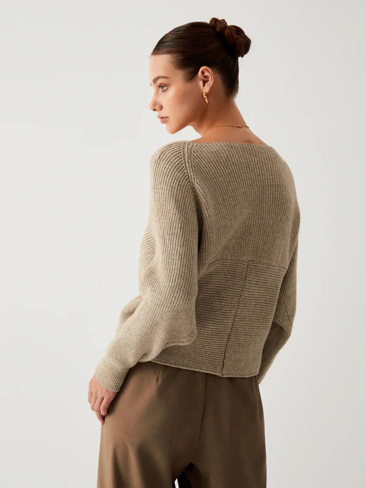 Pull-over V-Croisé | Devant Drapé | Fit Slim
