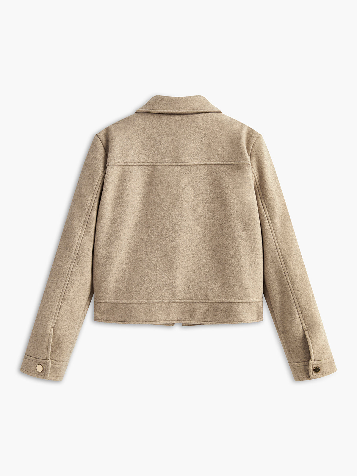 Veste Courte en Mélange de Laine | Coupe Structurée | Fermeture Éclair