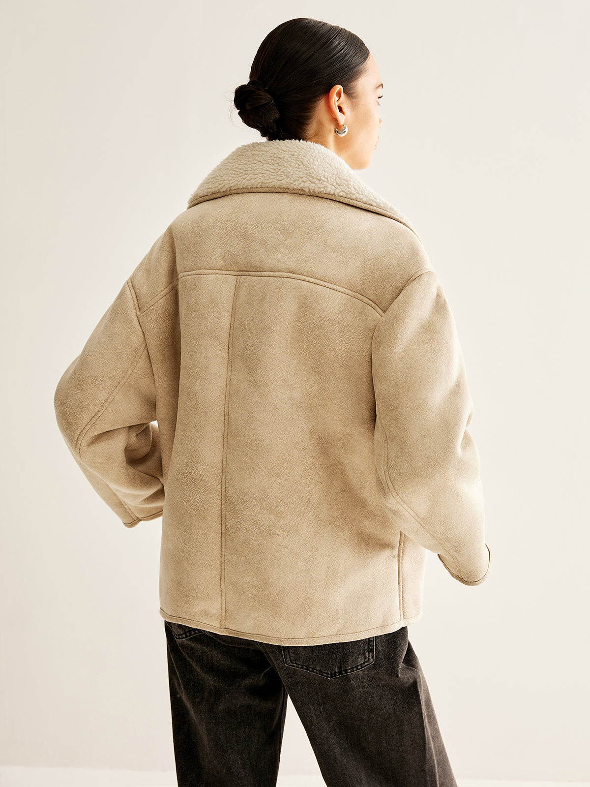 Veste en Faux Shearling | Coupe Oversized | Beige