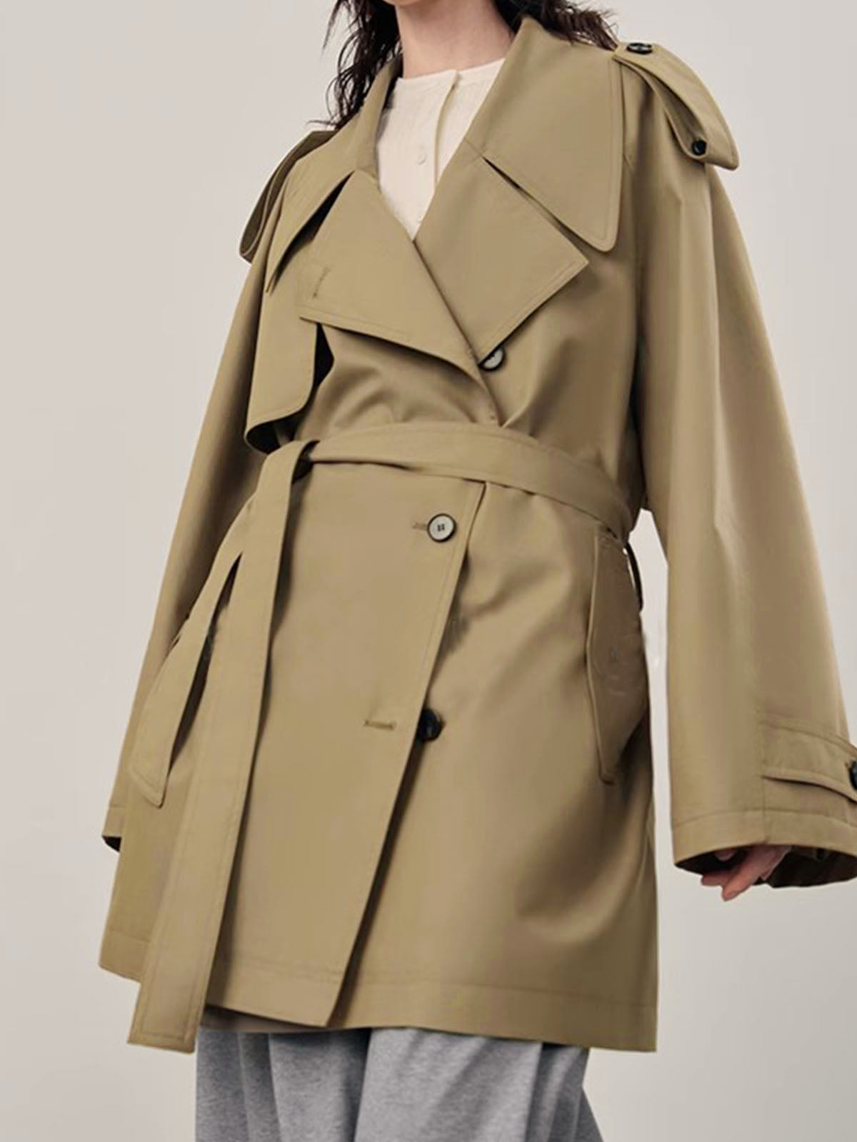 Trench Coat Oversized Double Breasted | Coupe Relaxée | Ceinturé