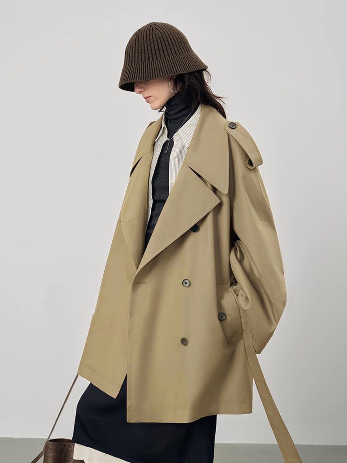 Trench Coat Oversized Double Breasted | Coupe Relaxée | Ceinturé