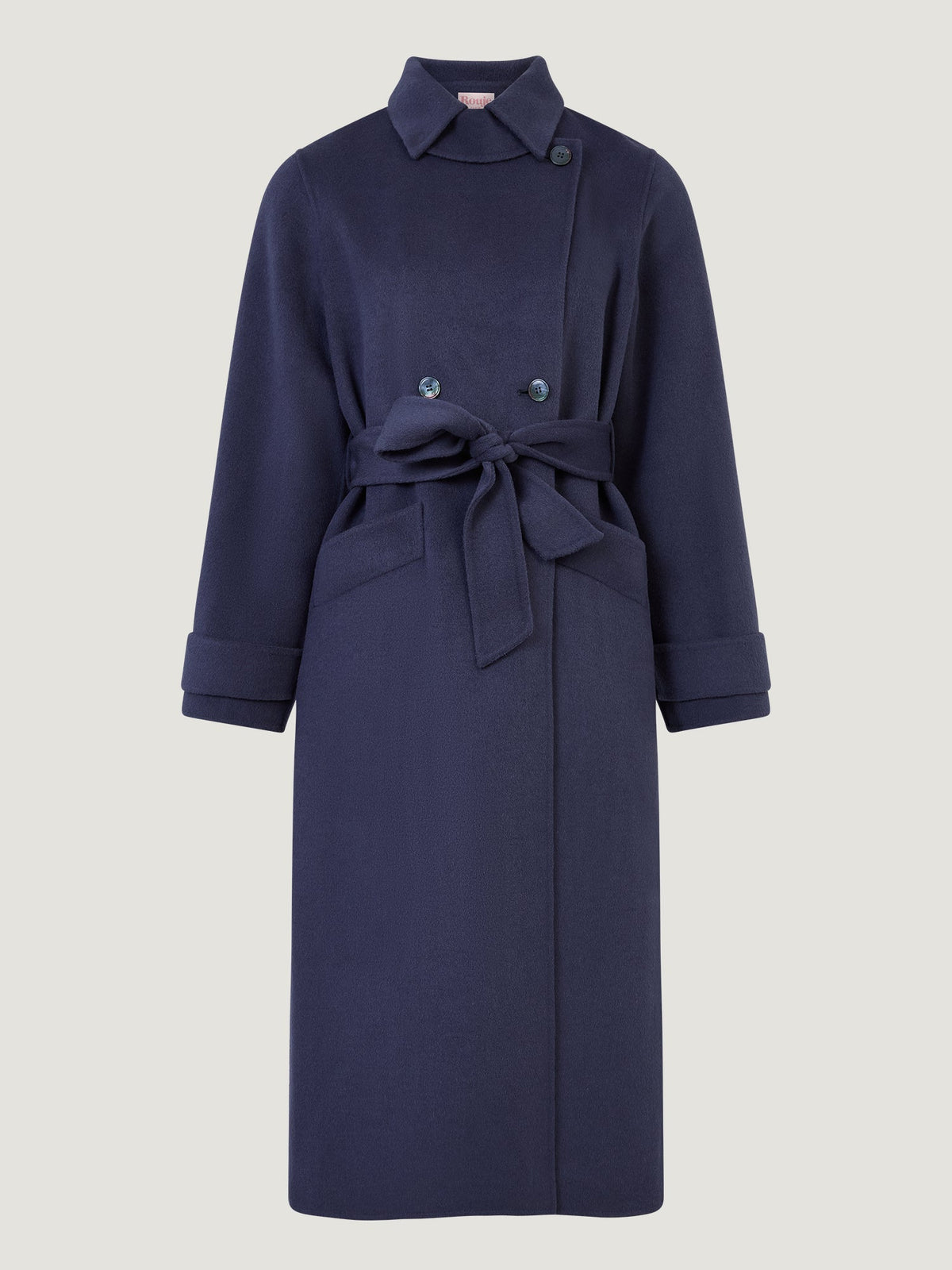 Manteau Long en Mélange de Laine | Double-Boutonnage | Ceinture