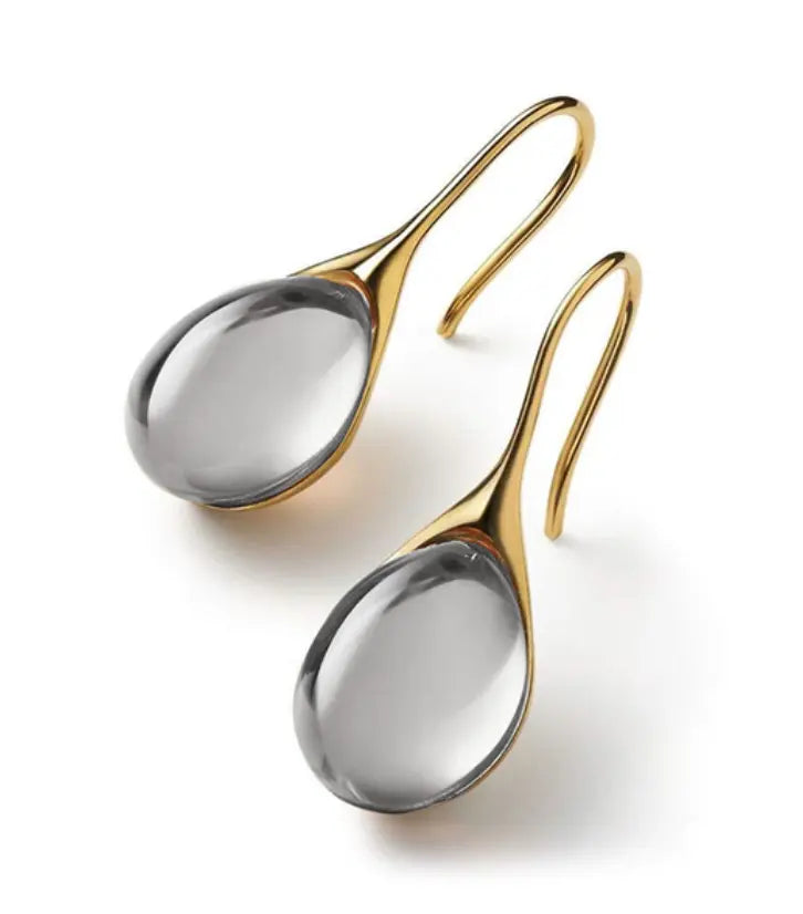 Boucles d'oreilles cristal goutte Clarté | Design or œil de chat