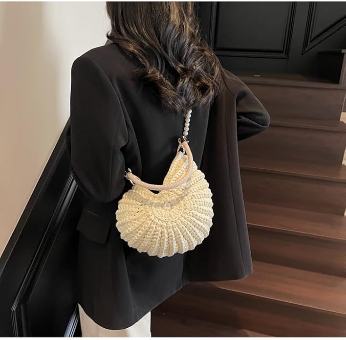 Sac Shell en Crochet Métier | Détail en Perles Artisanales