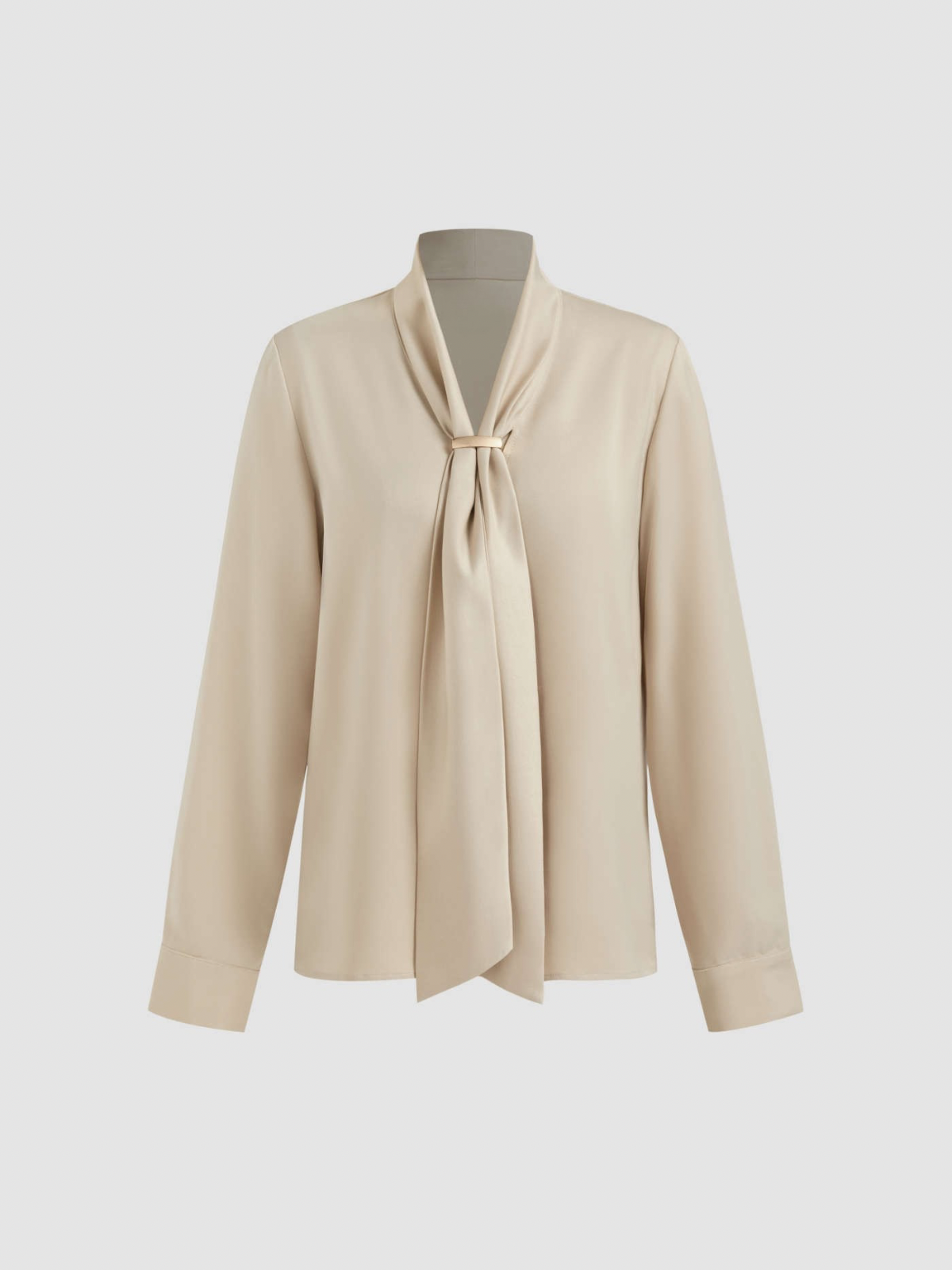 Blouse Chiffon Col Bow Tie | Manches Longues | Coupe Régulière