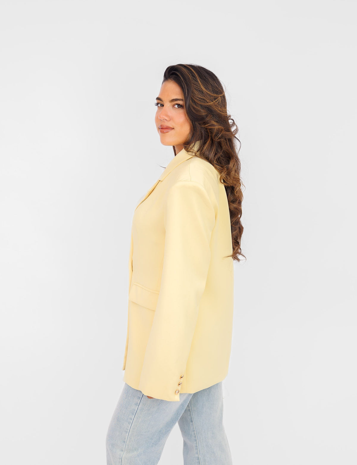 Blazer Longline Structuré | Jaune Citron | Tailoring Moderne