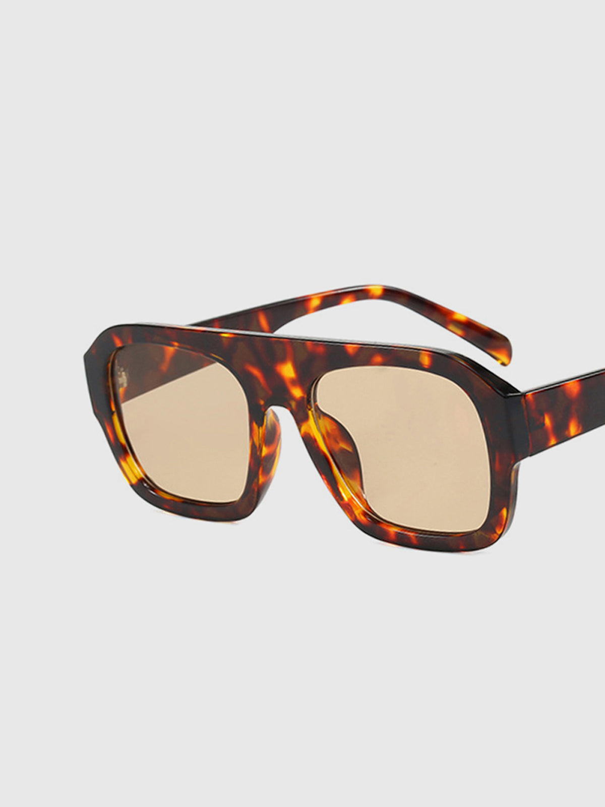 Lunettes de soleil carrées | Monture en écaille de tortue léopard | Protection UV400