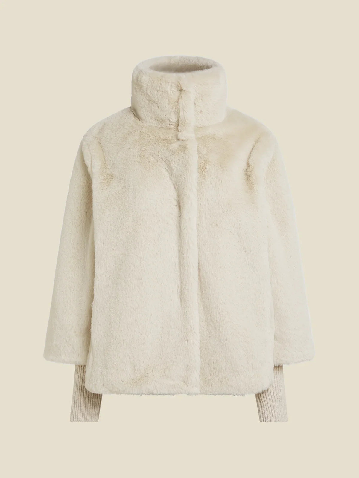 Manteau en Fausse Fourrure | Col Haut | Texture Douce