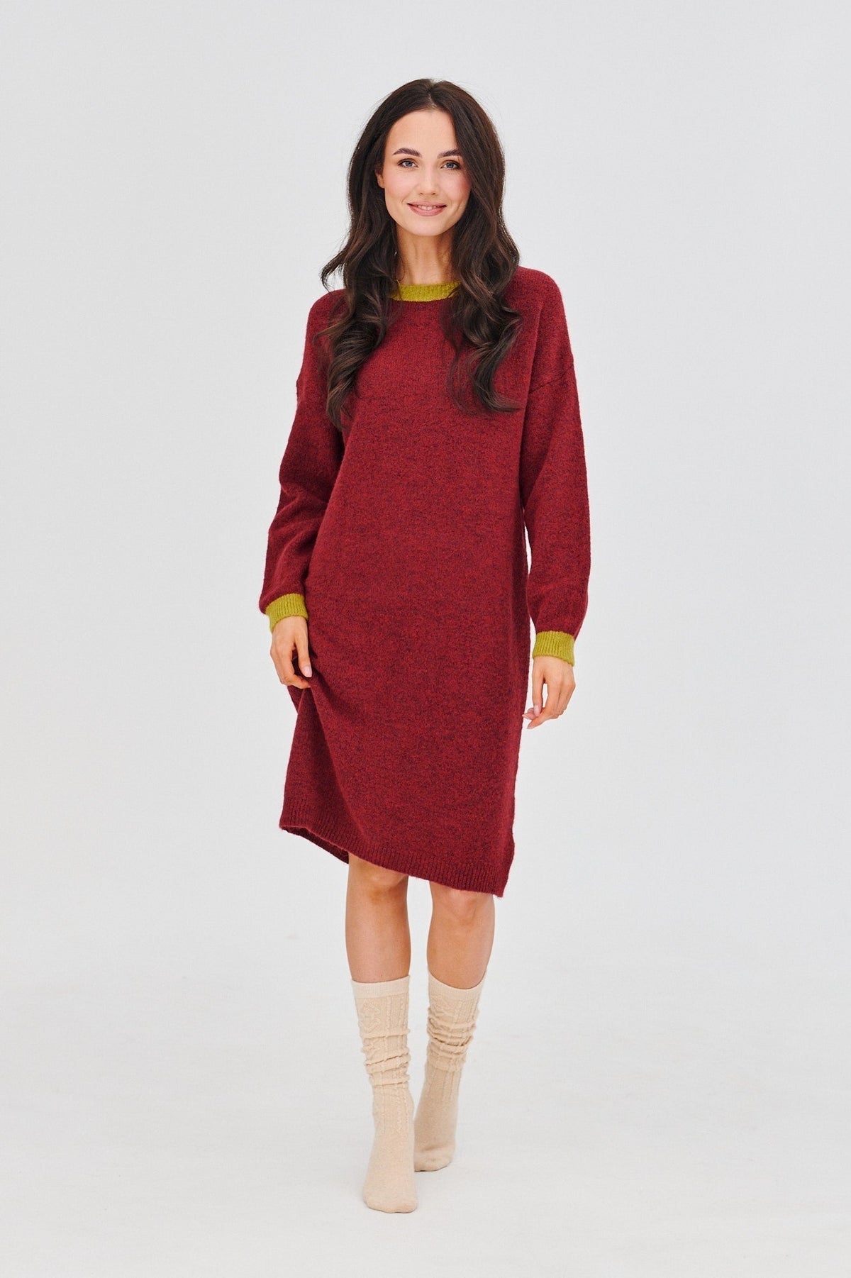 Robe Pull Tricot | Relaxed Fit | Matière Douce | Longueur Mi-Longue