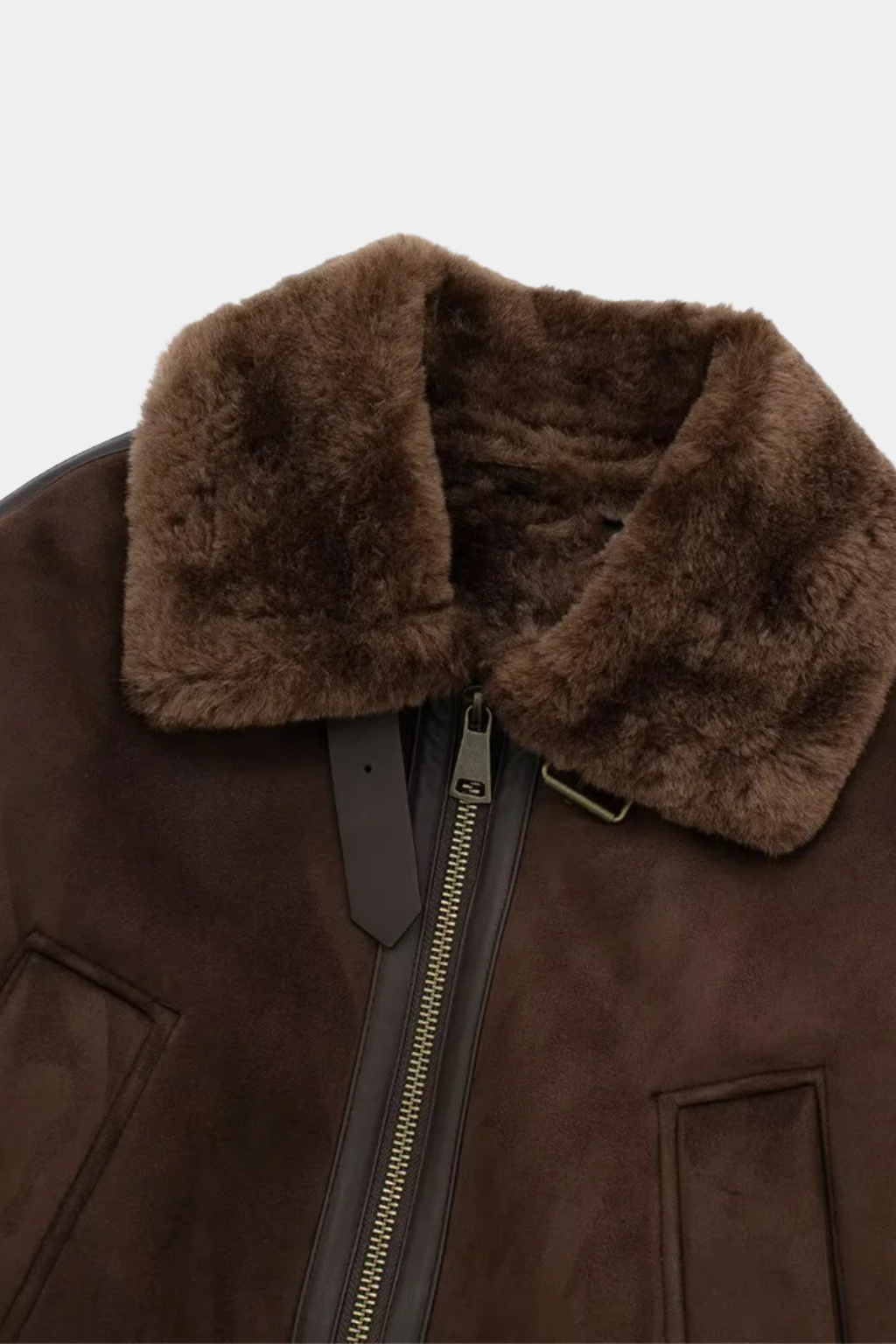Veste Aviateur en Faux Shearling | Coupe Cropped | Col Revers