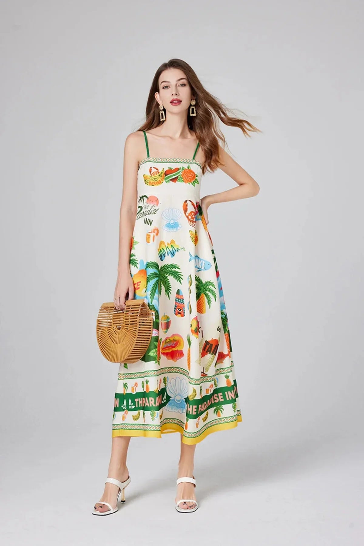 Robe Maxi Cami Évasion Paradise Imprimé | Coupe Relaxée | Été