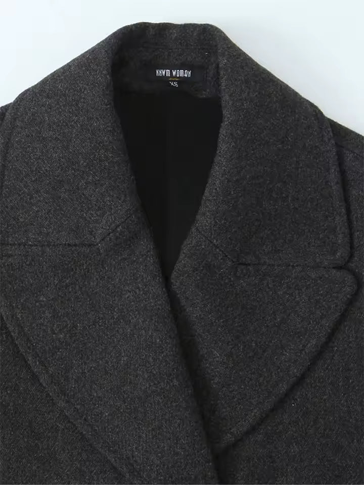 Manteau Double-Breasted en Mélange de Laine | Silhouette Structurée