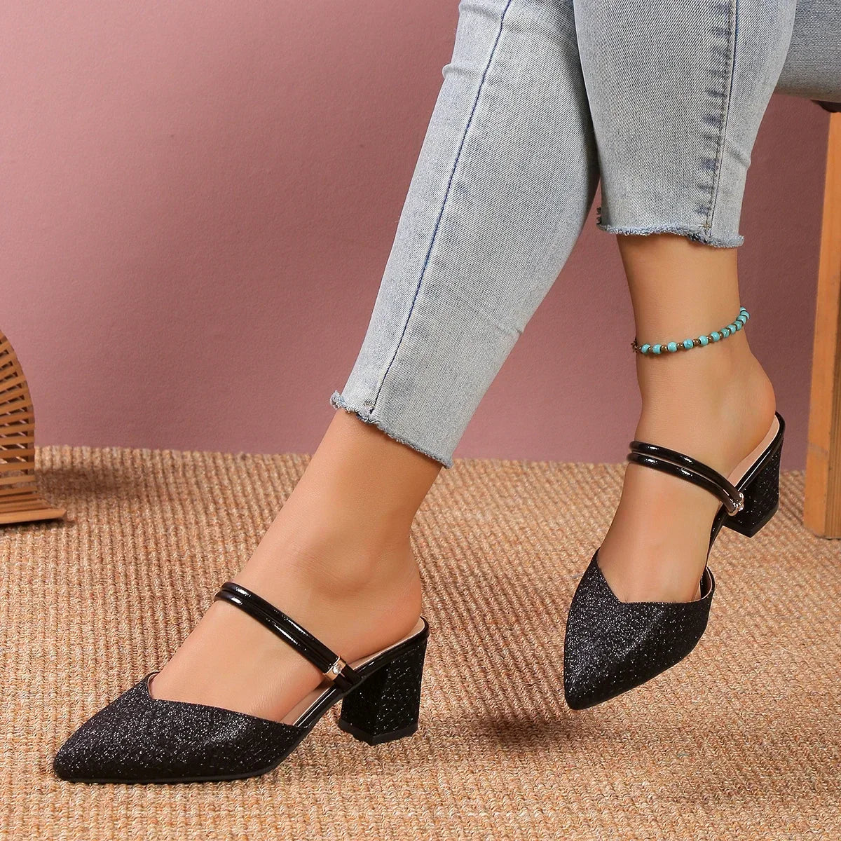 Talons Blocs Vienne | Fini Brillant | Orteil Pointu