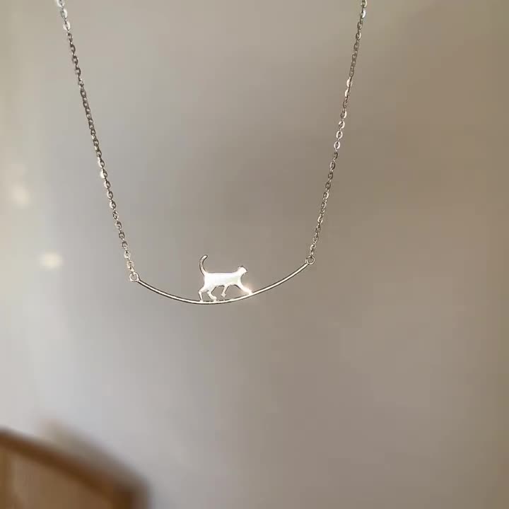 Collier Pendentif Chat Fondamentale | Fini Argent