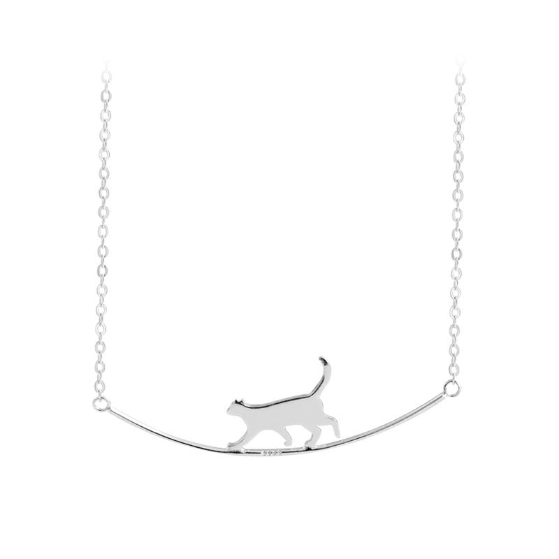 Collier Pendentif Chat Fondamentale | Fini Argent
