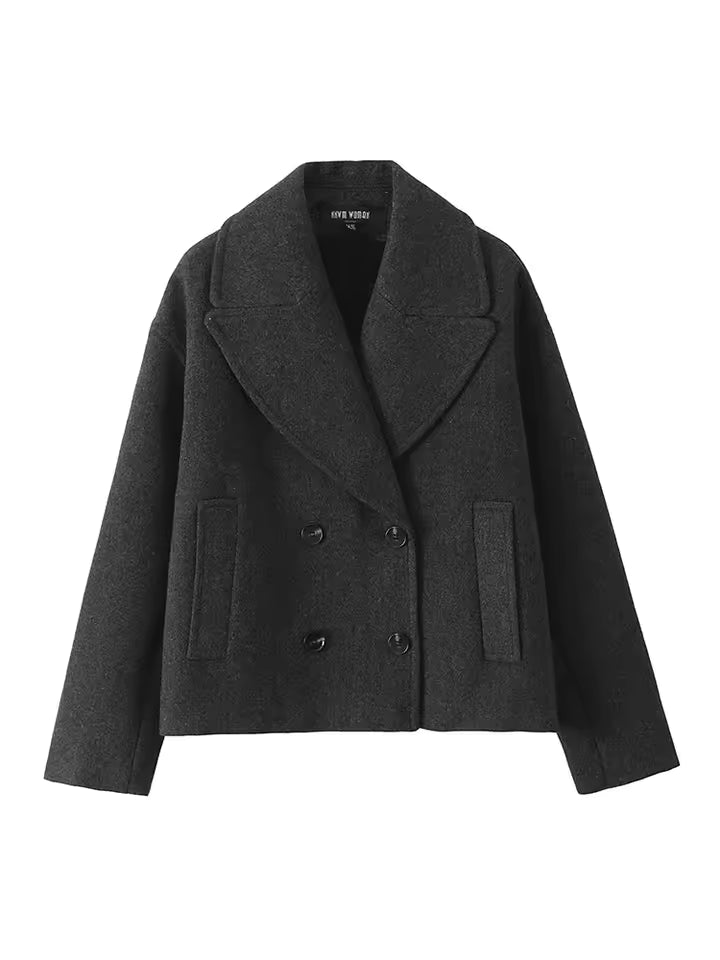 Manteau Double-Breasted en Mélange de Laine | Silhouette Structurée