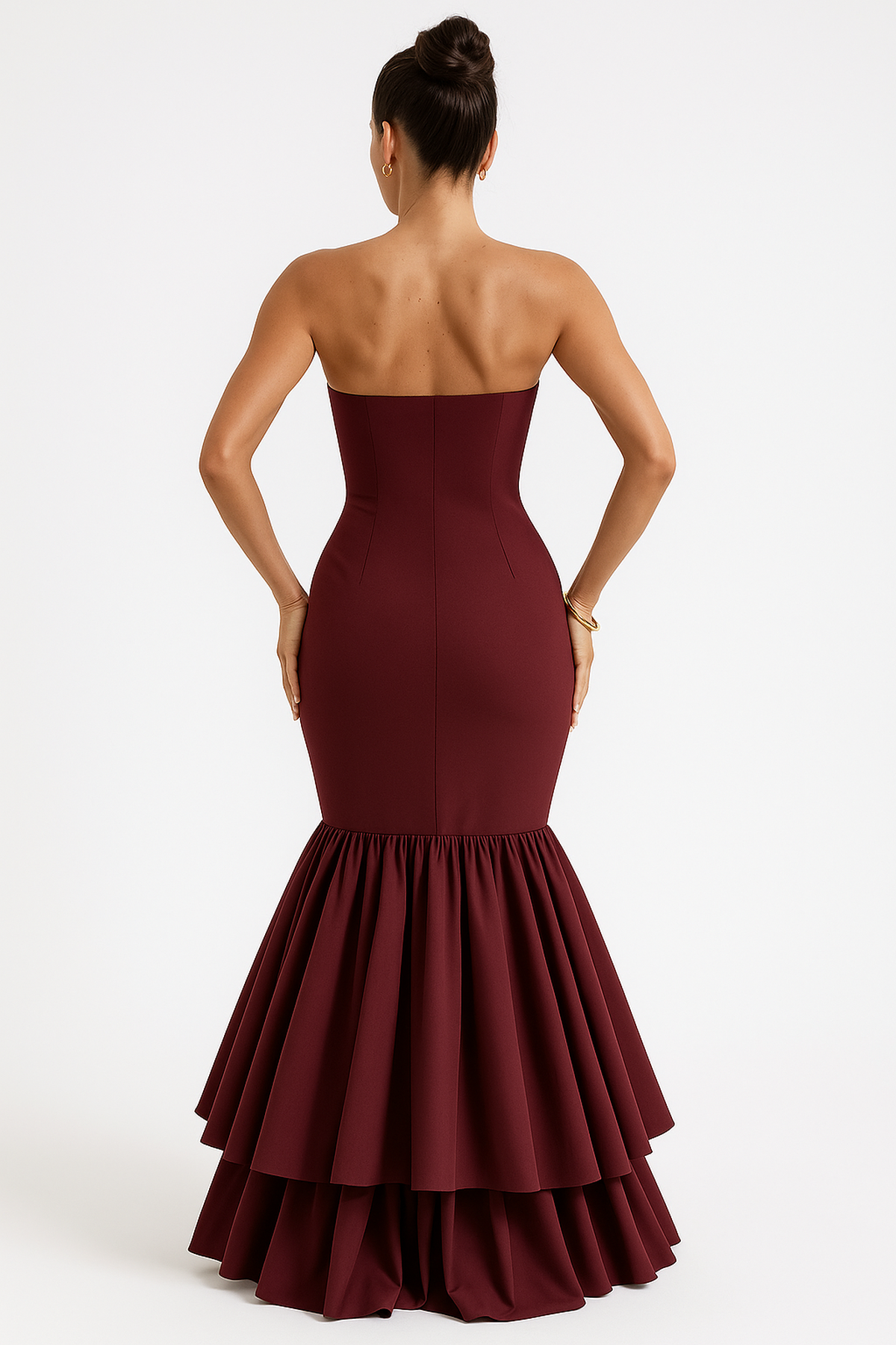 Robe Maxi Sans Manches | Volants et Fente Asymétrique