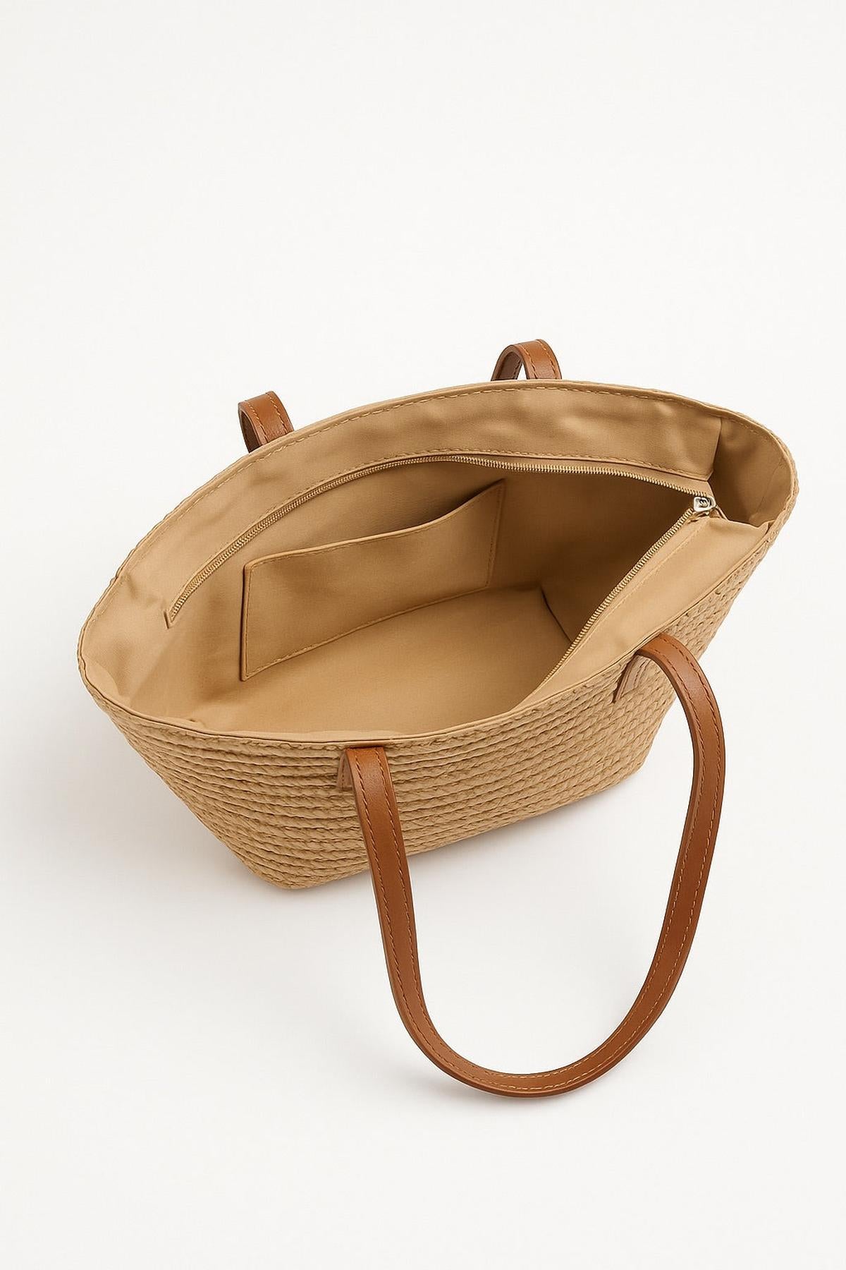 Sac Shopper en Paille | Sac Tissé d'Été