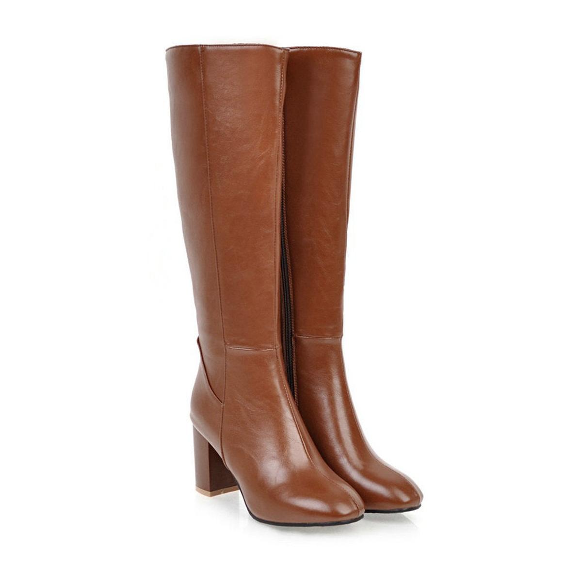 Bottes hautes à talons blocs Fondamentale | Cuir vegan | Hiver
