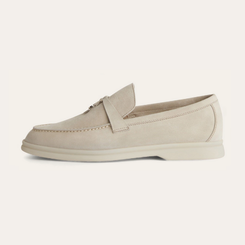 Loafers en Suède avec Détail à Franges – Beige