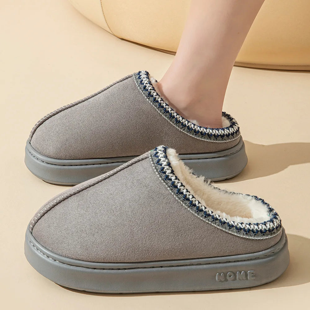 Chaussons Femme Faux Suède | Doublure Plush Intérieur Plateforme