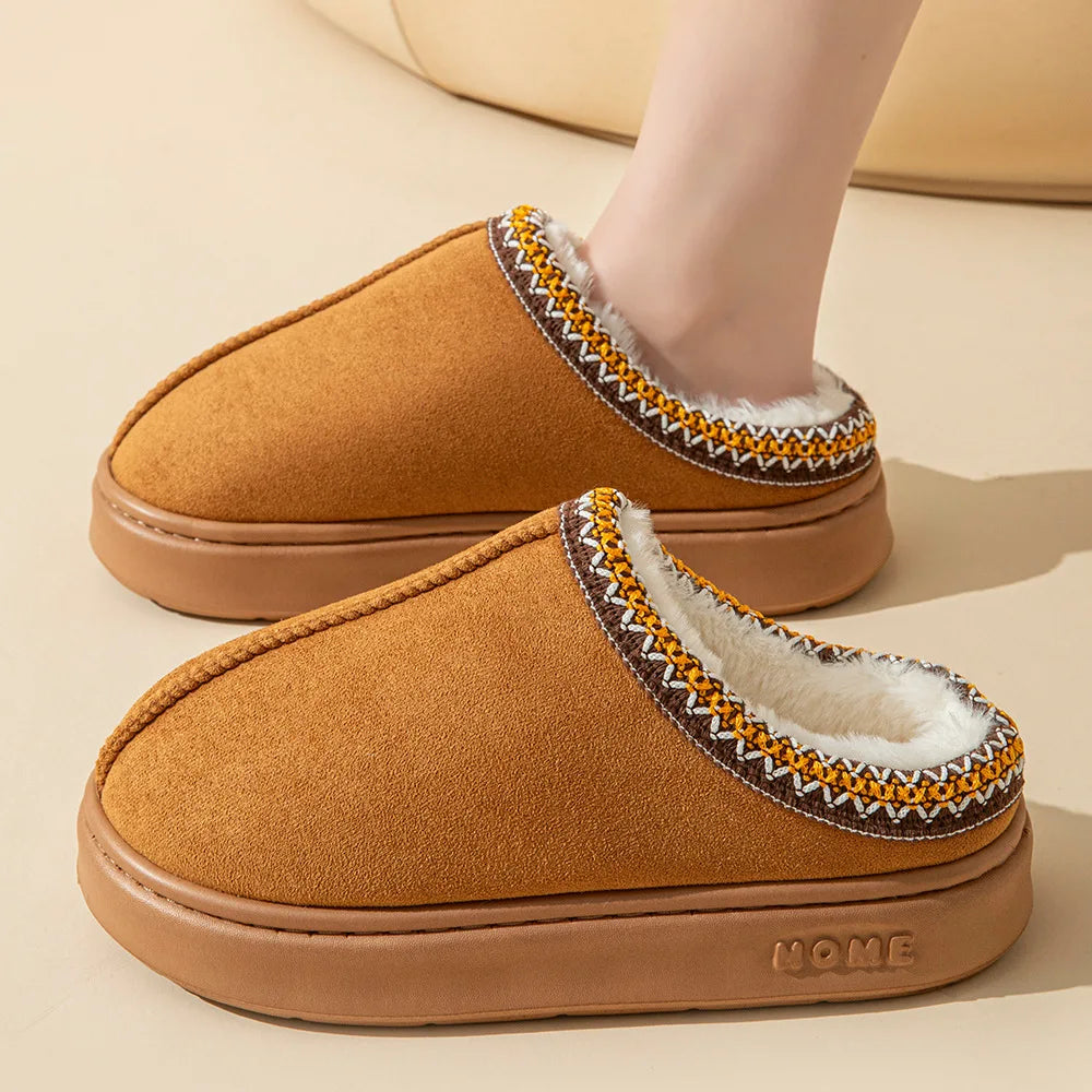 Chaussons Femme Faux Suède | Doublure Plush Intérieur Plateforme