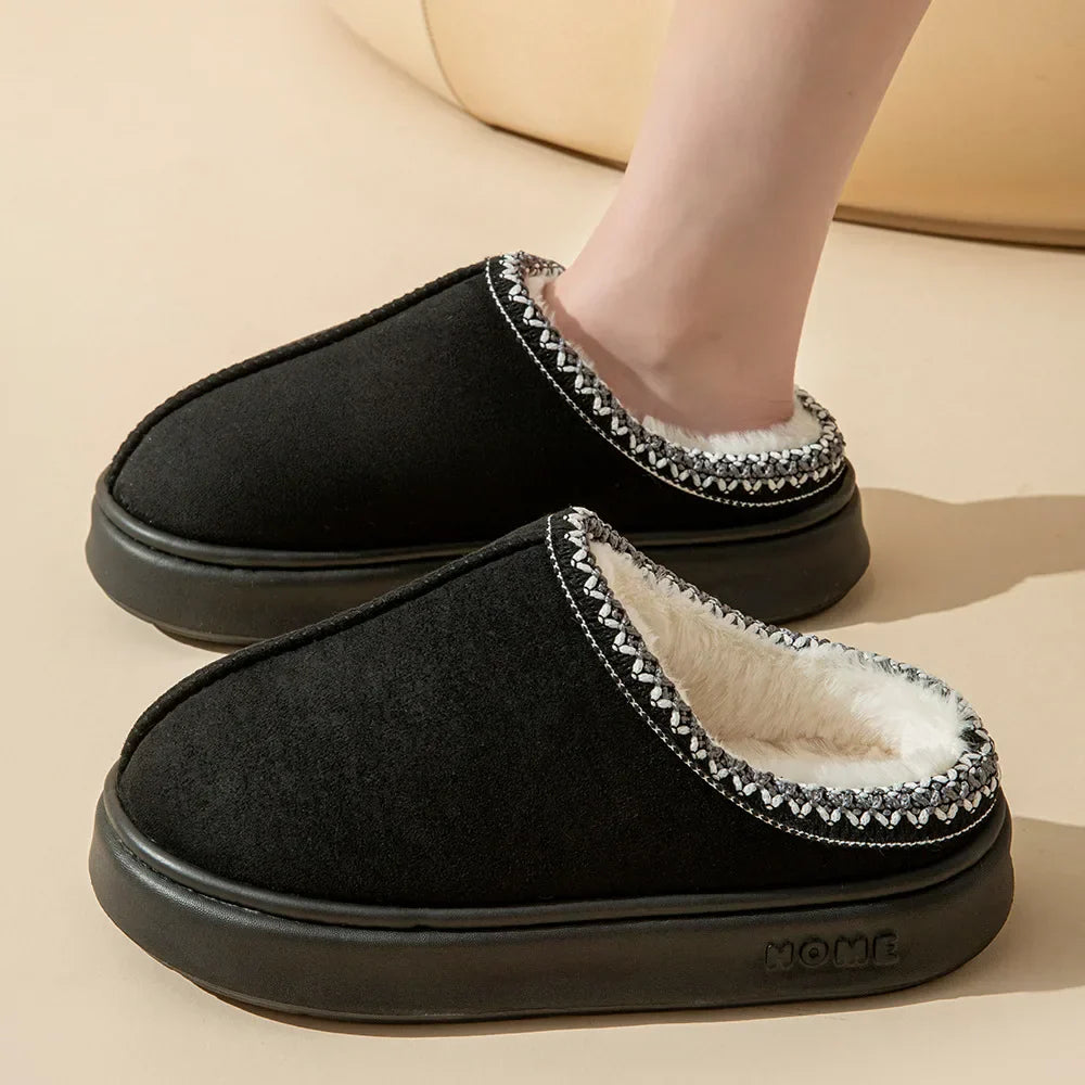Chaussons Femme Faux Suède | Doublure Plush Intérieur Plateforme