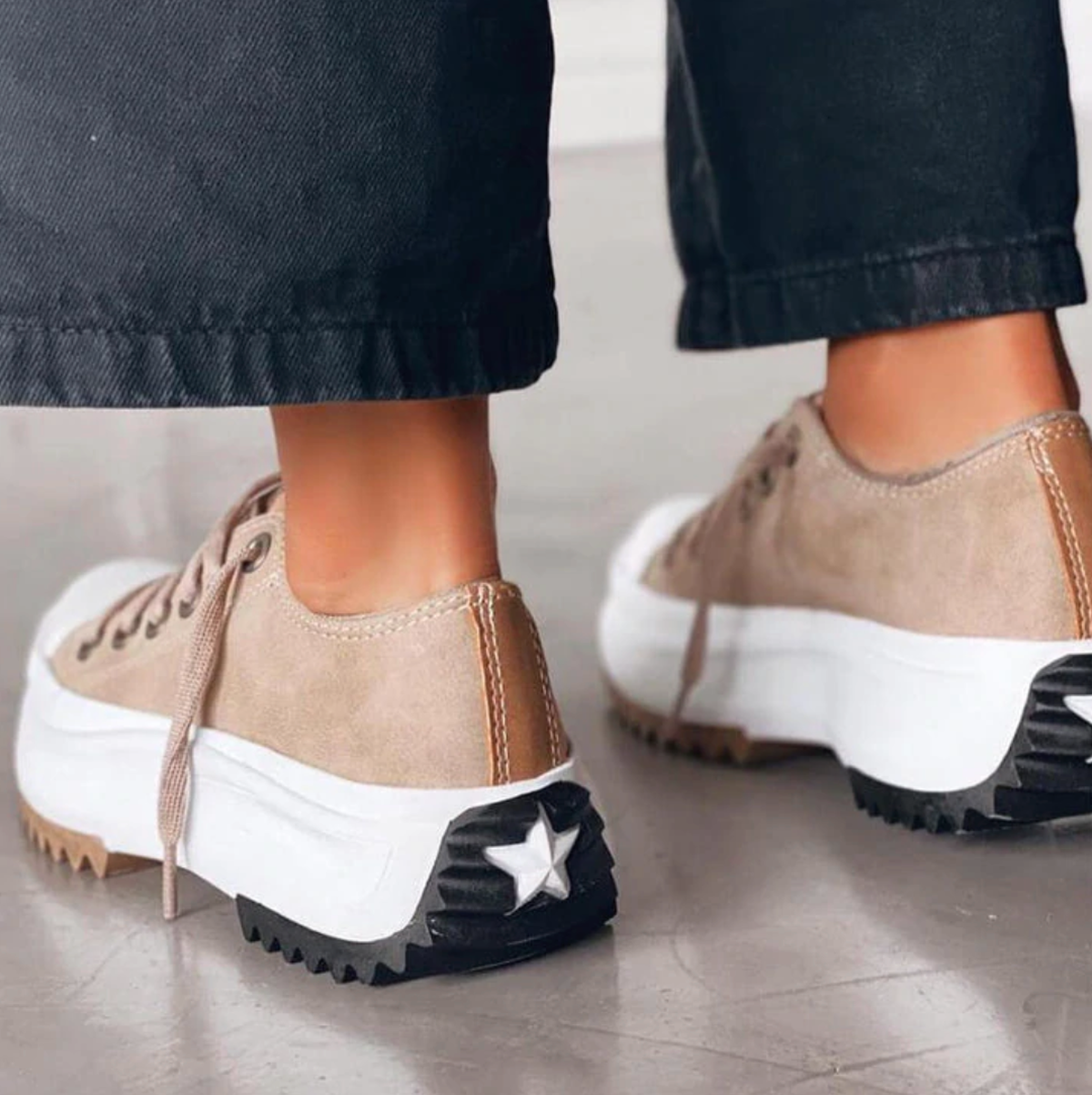 Sneakers en Toile | Semelle Épaisse | Lacet