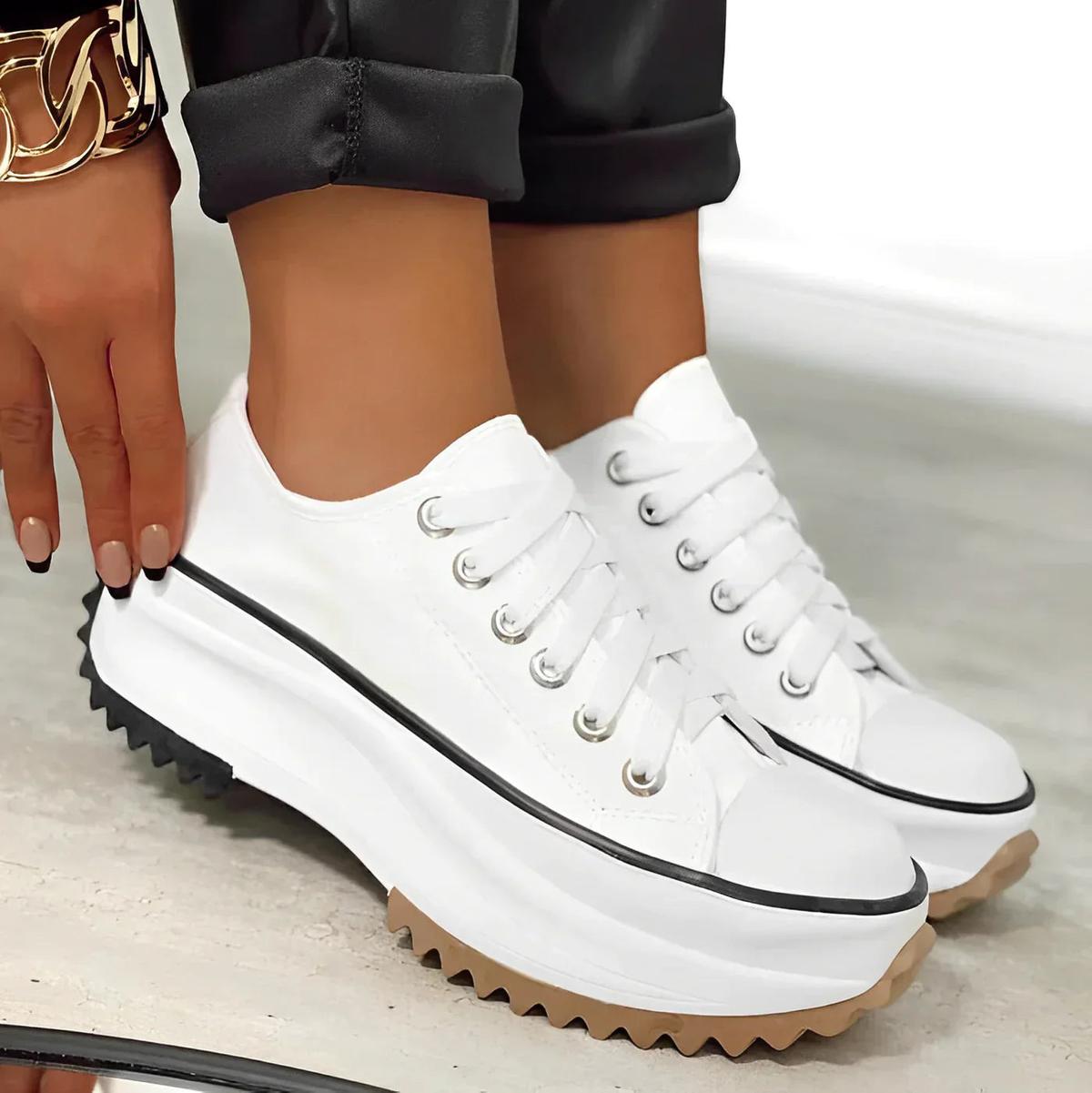 Sneakers en Toile | Semelle Épaisse | Lacet