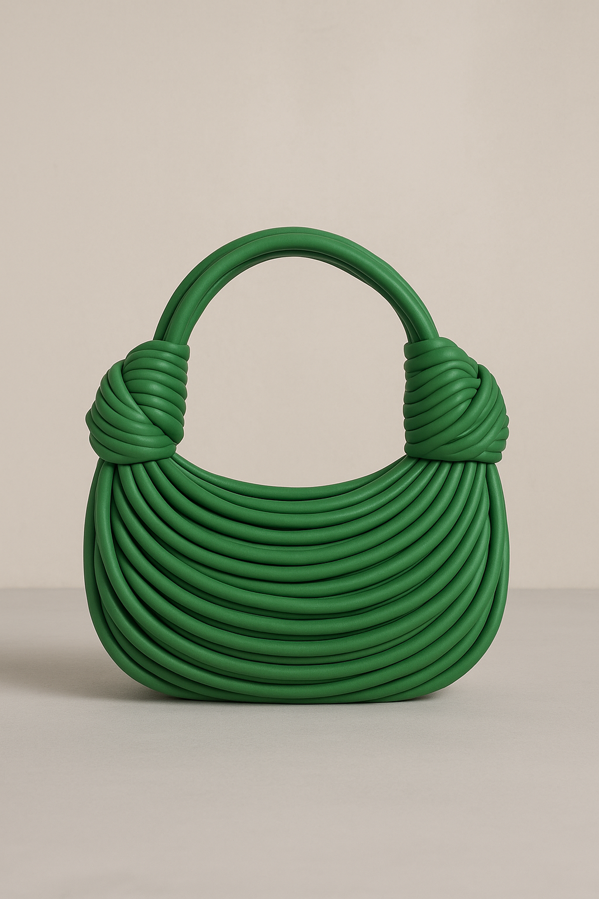 Sac Tissé Sculptural | Design Courbé Vert