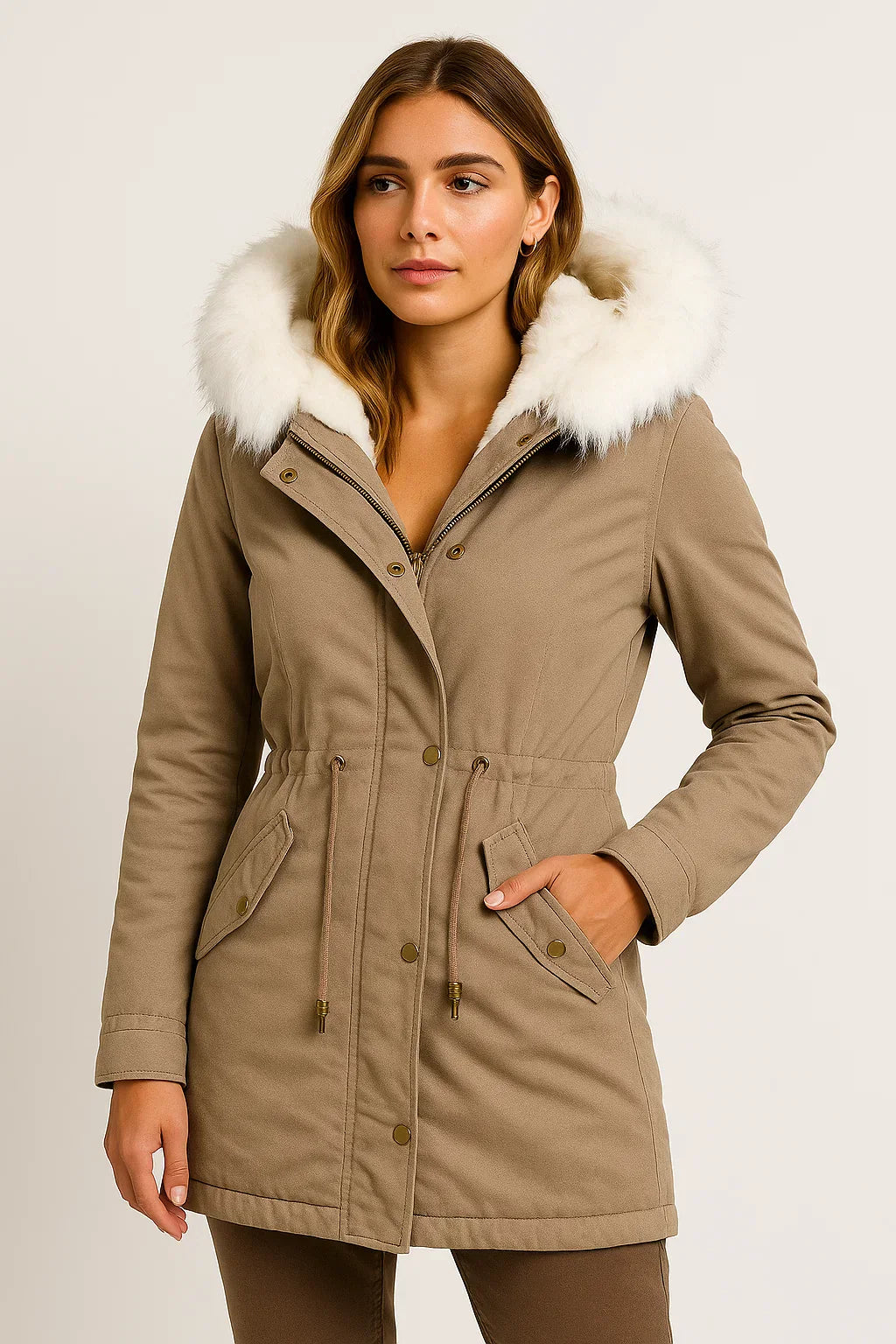 Manteau Parka Hiver | Capuche en Fourrure Synthétique | Doublure Polaire