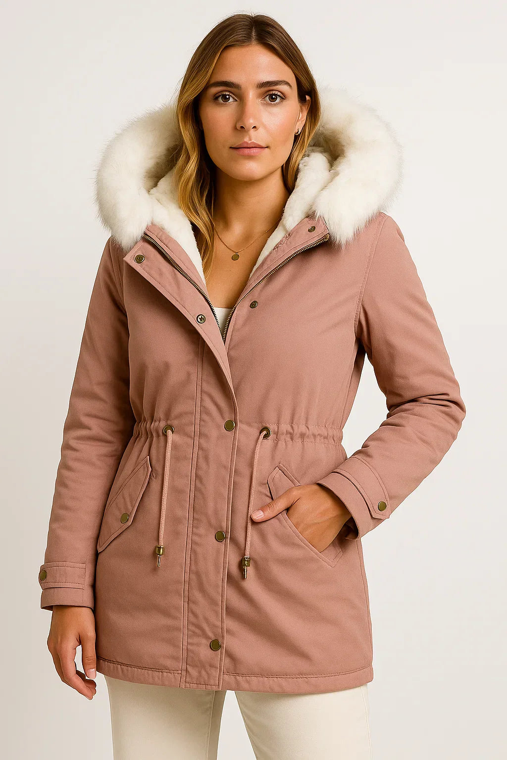 Manteau Parka Hiver | Capuche en Fourrure Synthétique | Doublure Polaire