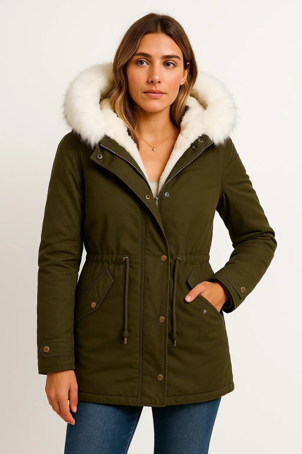 Manteau Parka Hiver | Capuche en Fourrure Synthétique | Doublure Polaire