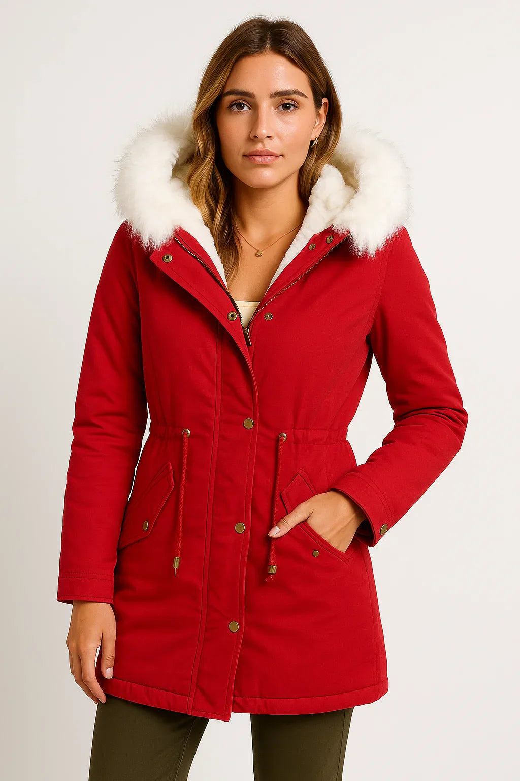 Manteau Parka Hiver | Capuche en Fourrure Synthétique | Doublure Polaire