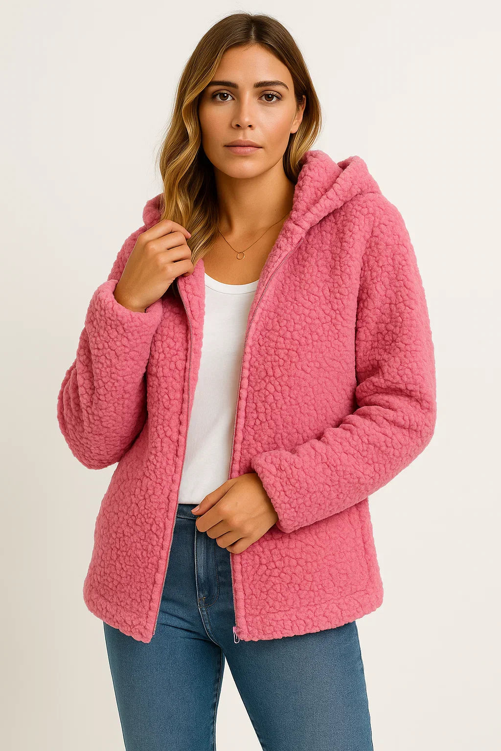 Veste Teddy Fleece Fondamentale | Design à Zip et Capuche