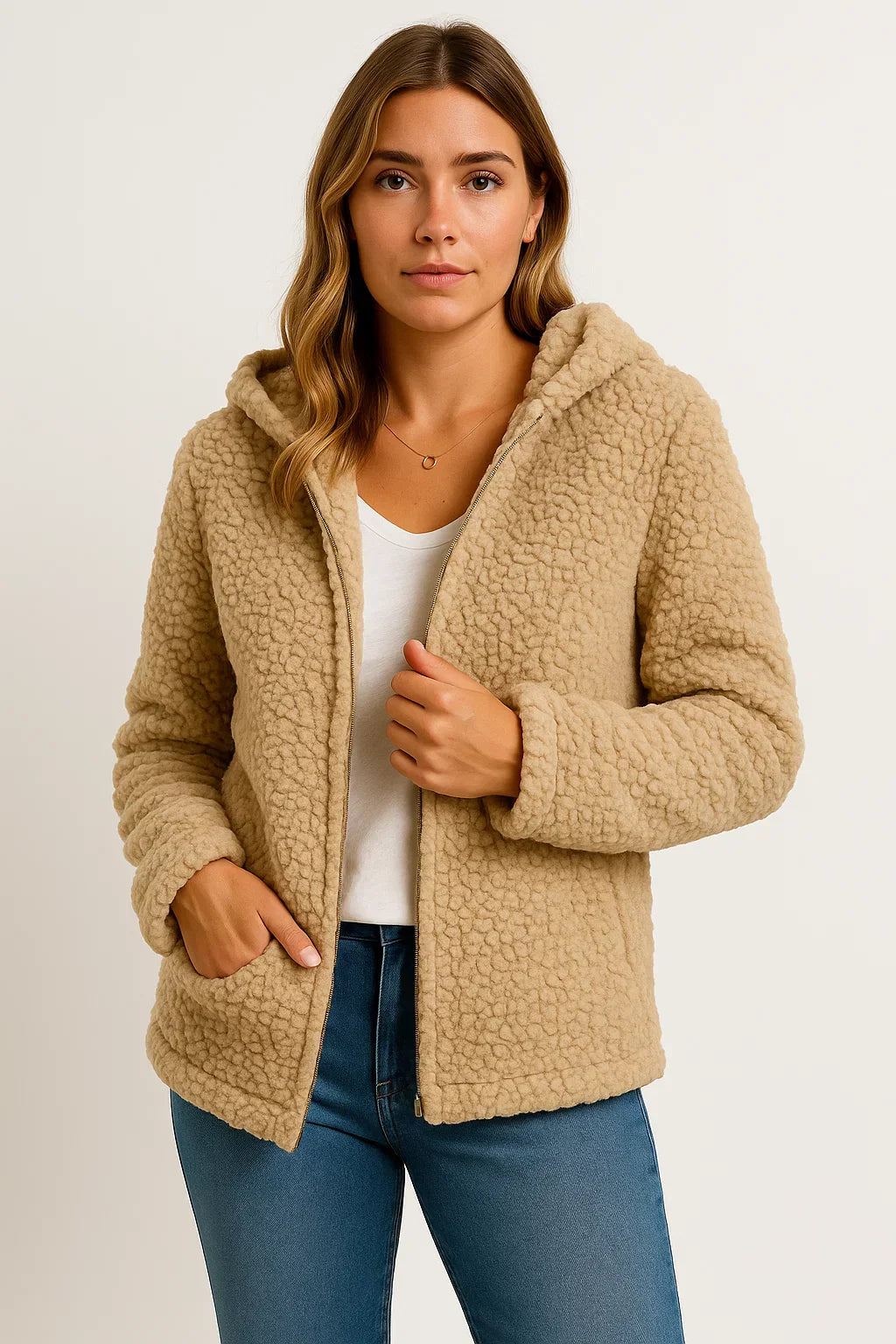Veste Teddy Fleece Fondamentale | Design à Zip et Capuche