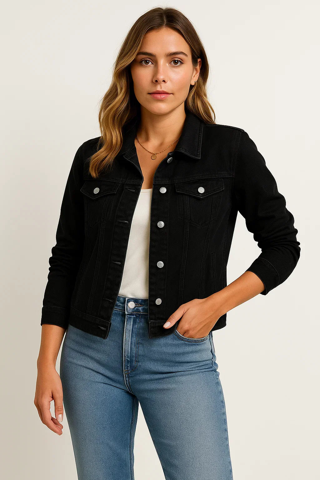 Veste en Denim Fondamentale | Design Classique à Bouton