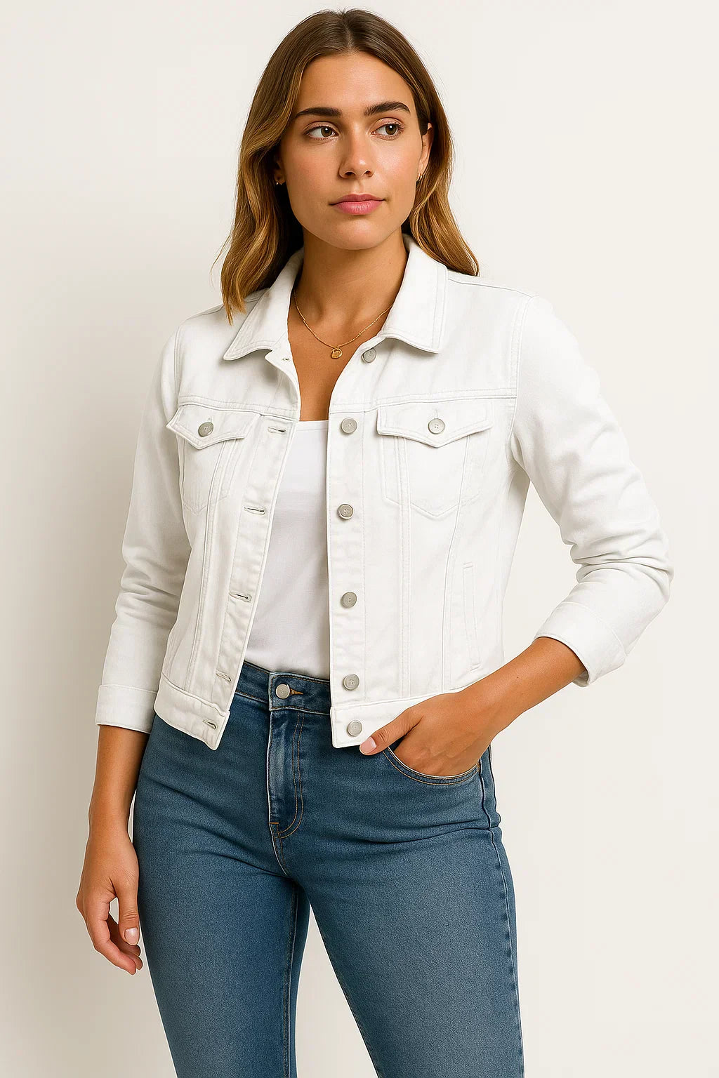Veste en Denim Fondamentale | Design Classique à Bouton