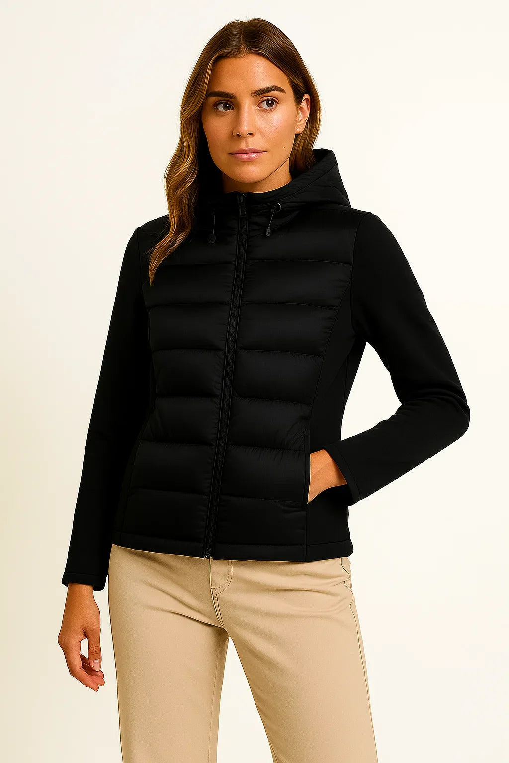Veste Femme Hybride Légère Doudoune | Capuche | Chaleur Épurée