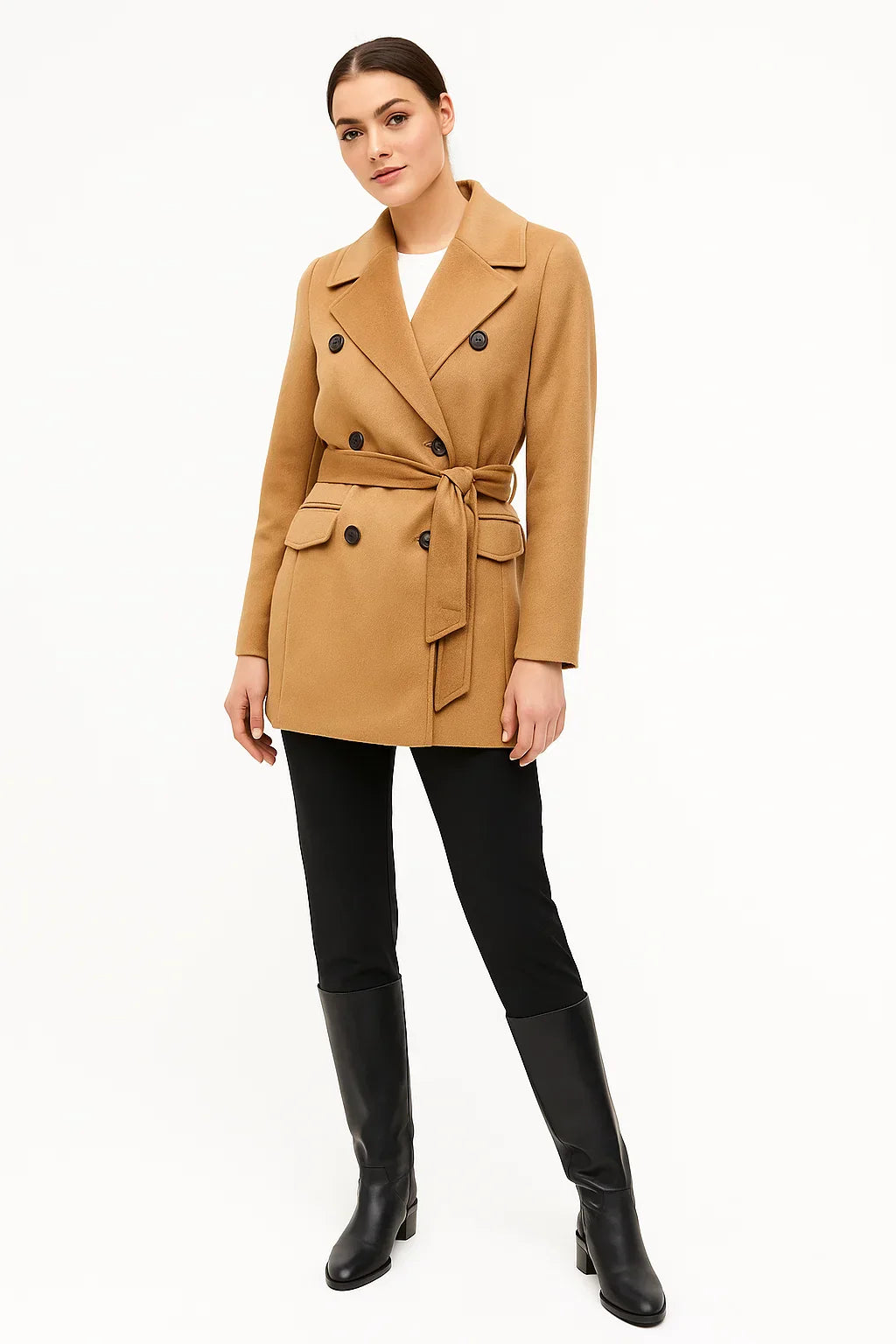 Manteau Trench en Coton | Double Breasted | Longueur Courte