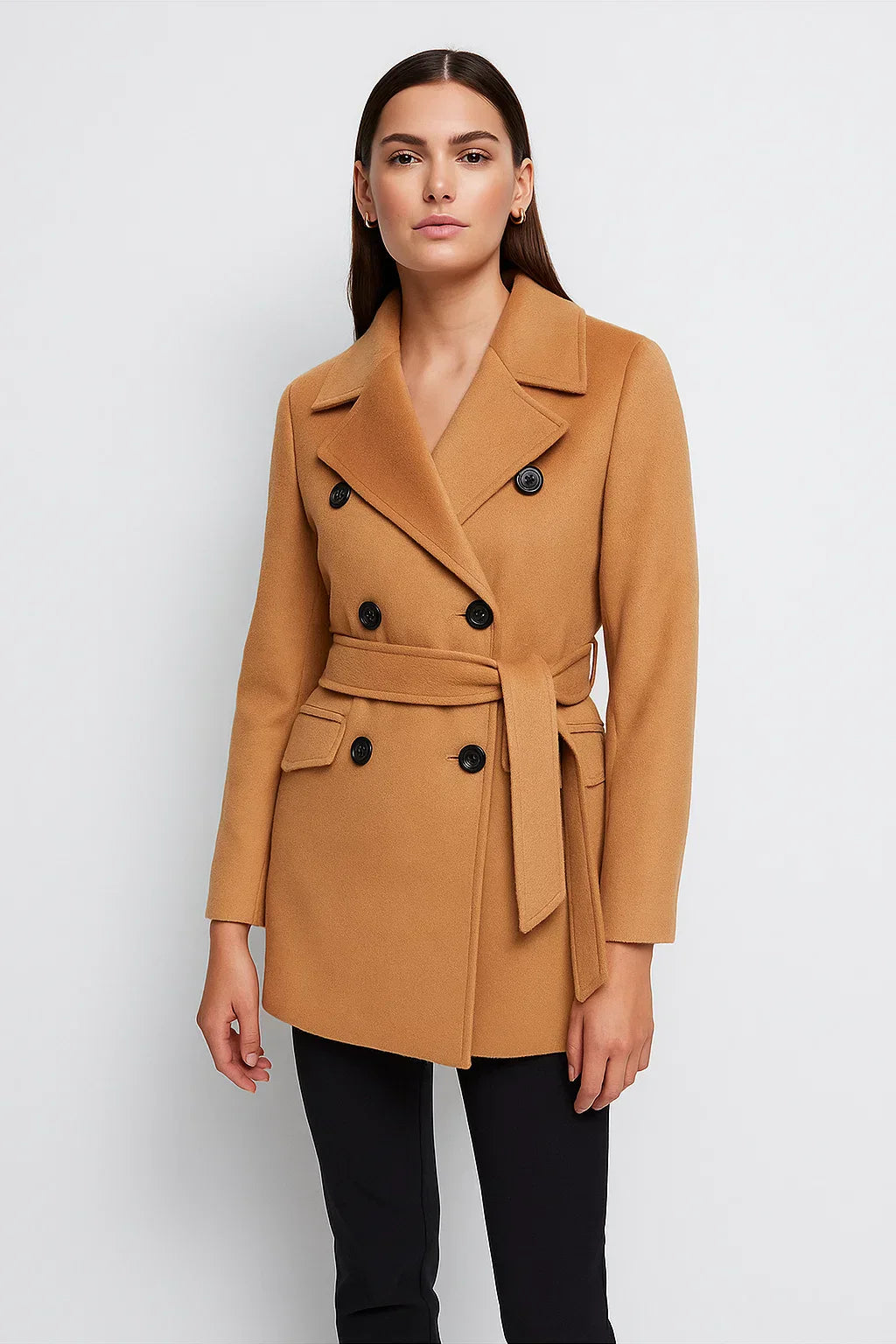 Manteau Trench en Coton | Double Breasted | Longueur Courte
