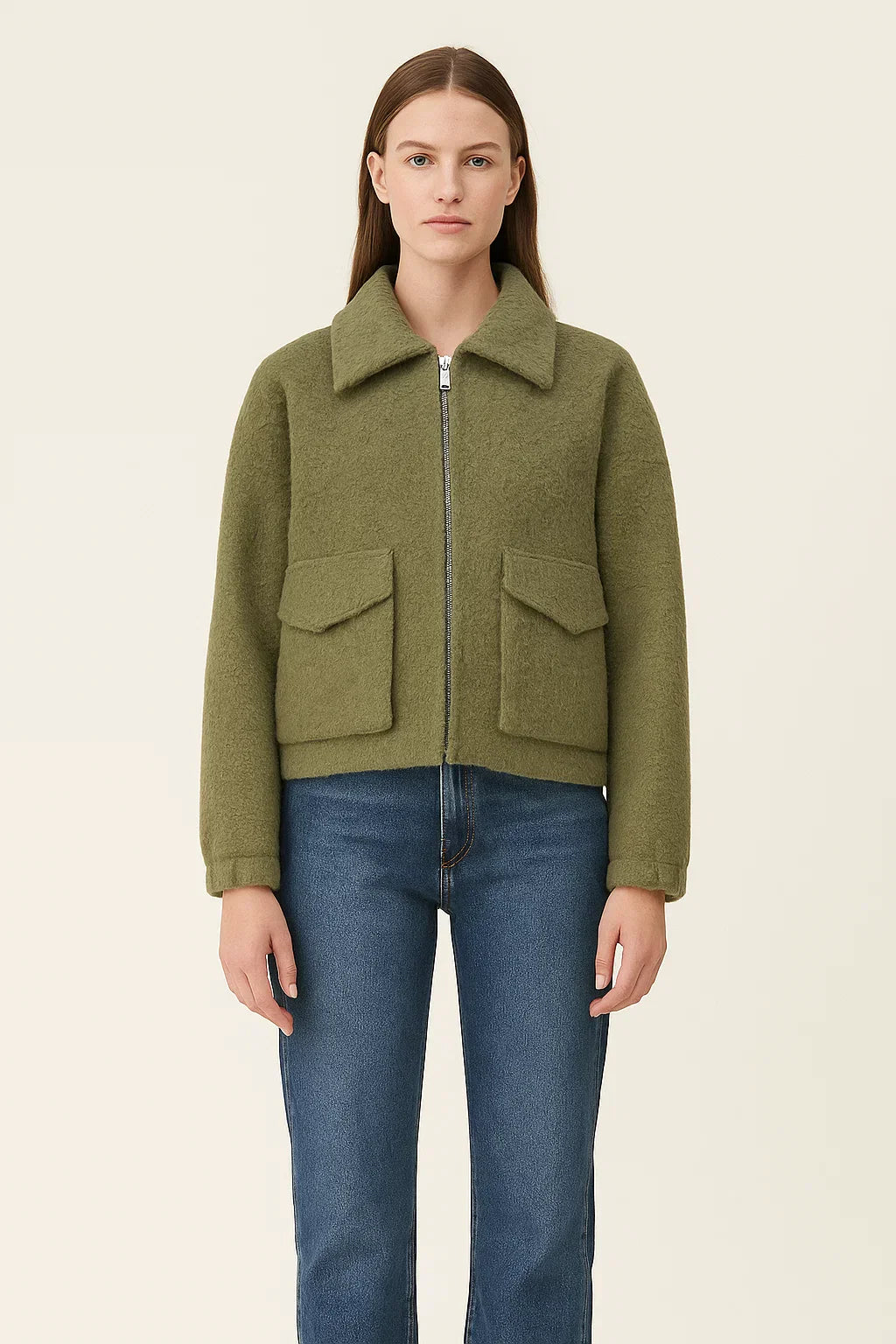 Veste Texturée Coupée | Zip Front | Poches Utilitaires | Style Urbain Moderne