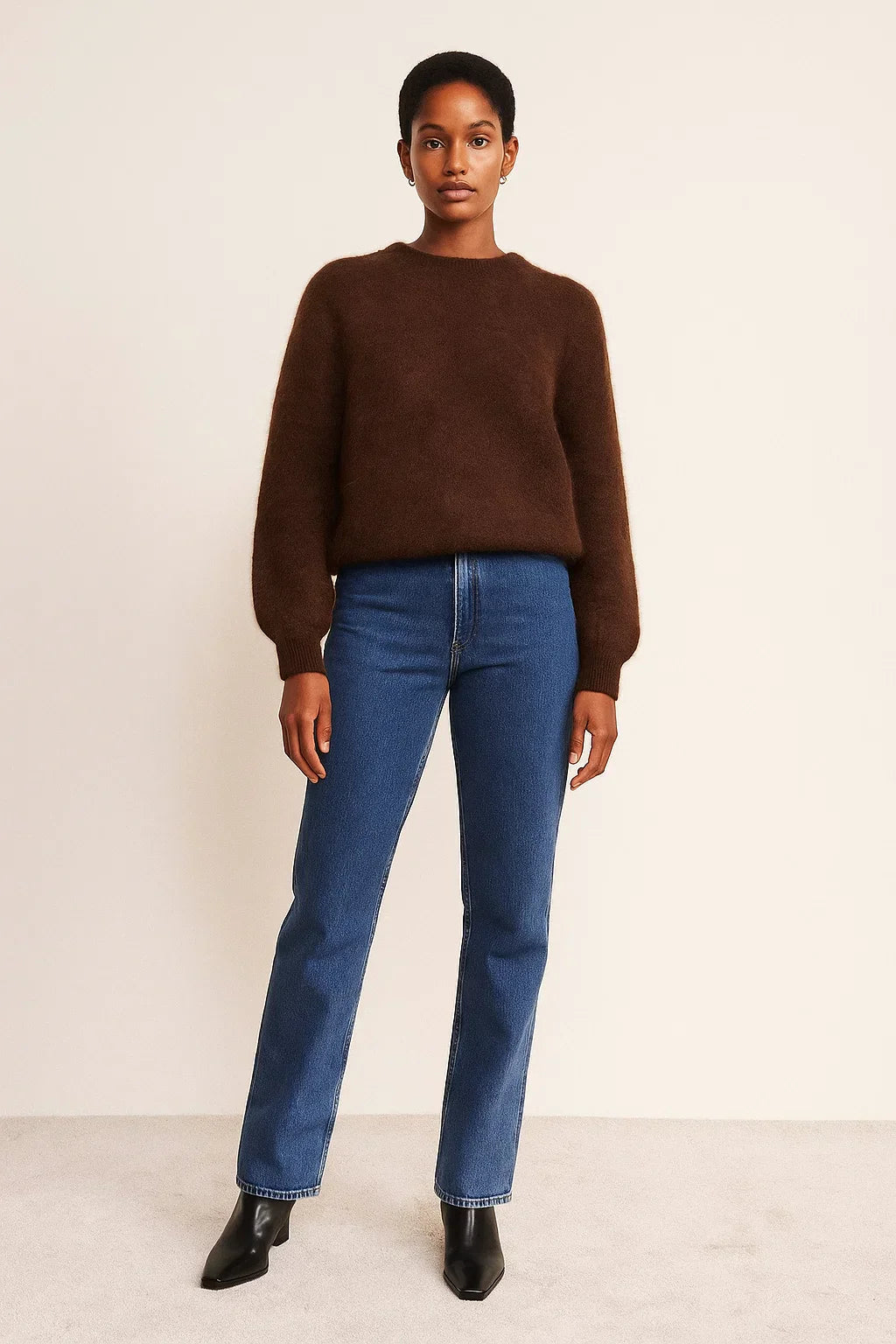 Pull en Laine Mélangée | Col Rond | Maille Souple | Coupe Relaxée