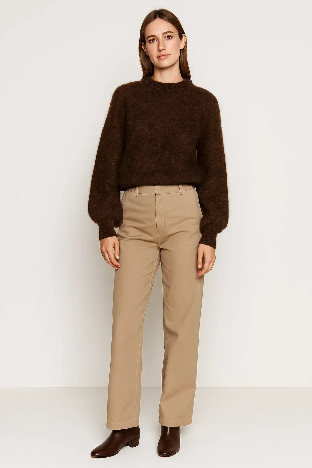 Pull en Laine Mélangée | Col Rond | Maille Souple | Coupe Relaxée
