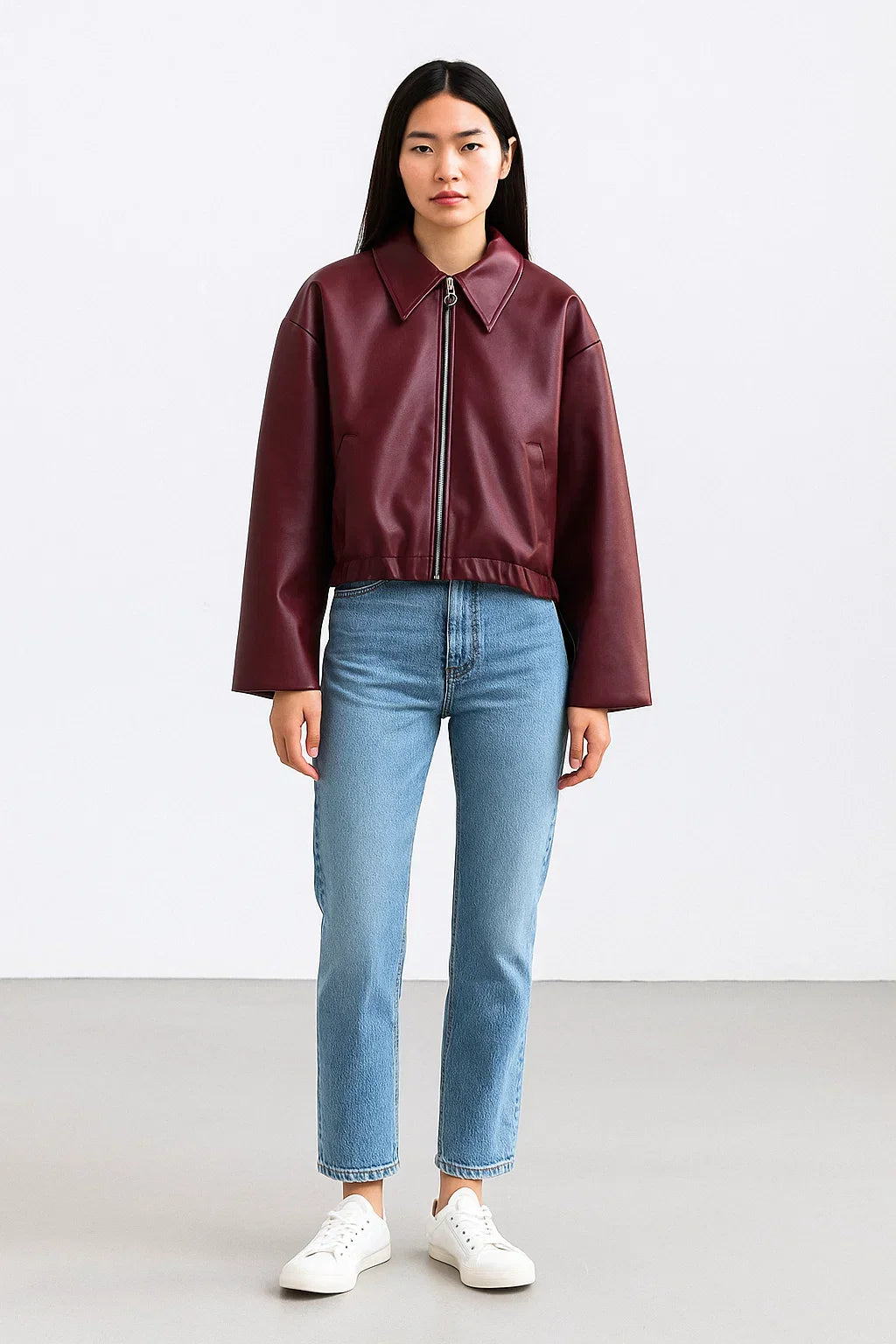 Veste en Faux Cuir Métier | Cropped Modern Fit | Fermeture Éclair